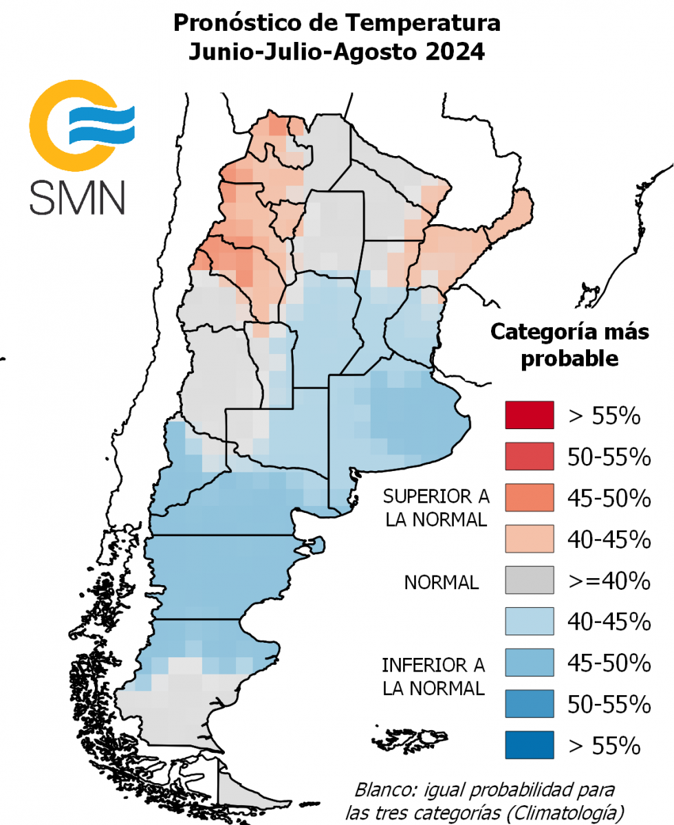 Como será el invierno según el Servicio Metereológico Nacional