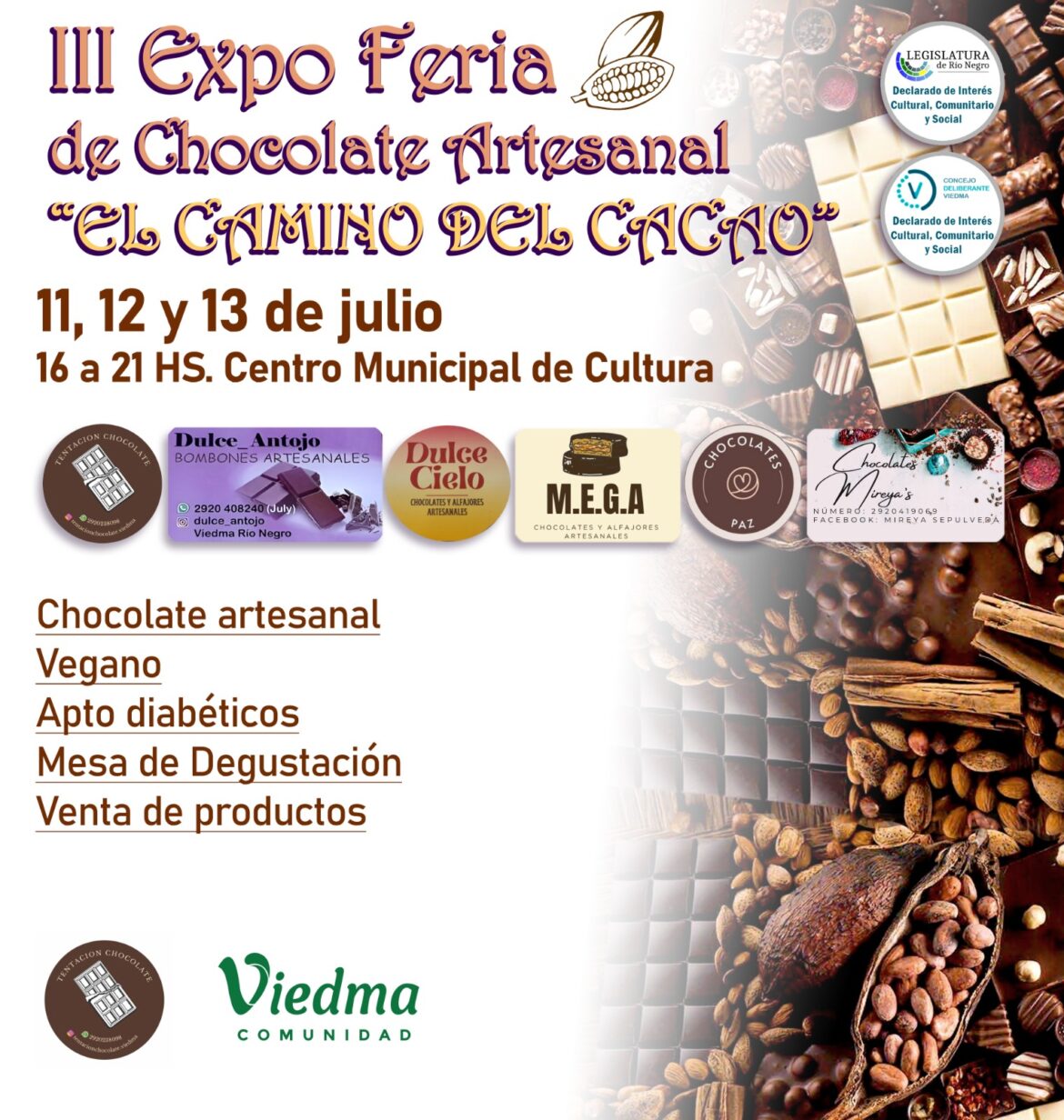 Arrancó la expo feria del chocolate artesanal en Viedma