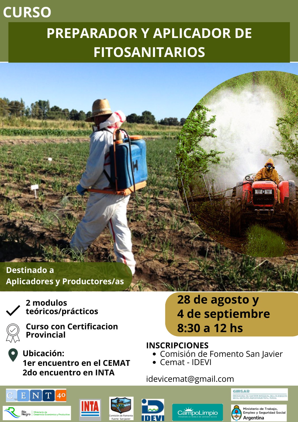 Curso para aplicadores fitosanitarios en el Valle Inferior