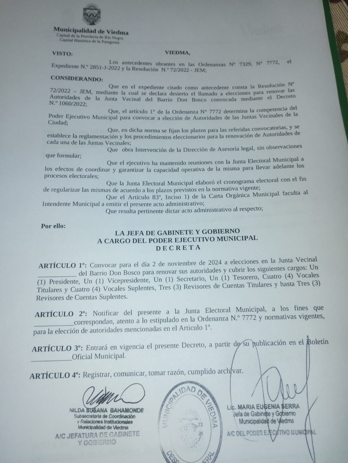 Convocan a elecciones para el barrio Don Bosco para el 2 de noviembre