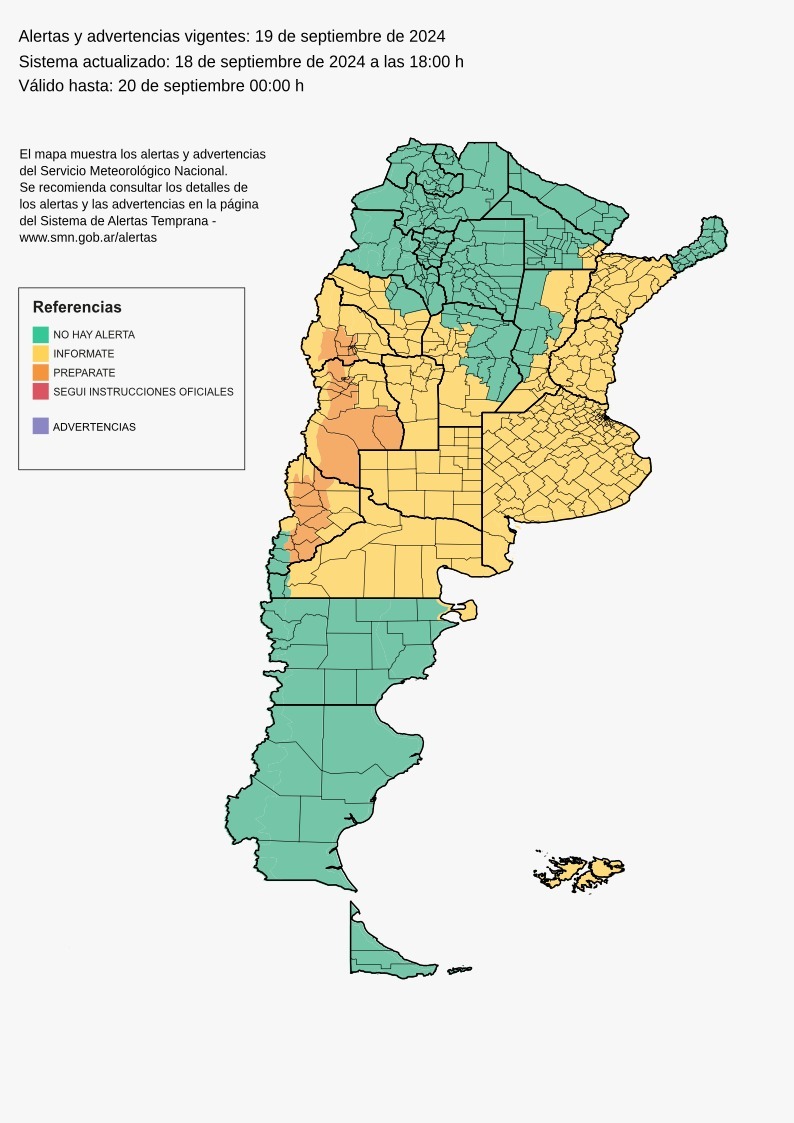 Sin clases en la mañana en Patagones por alerta metereologico. Viedma normal