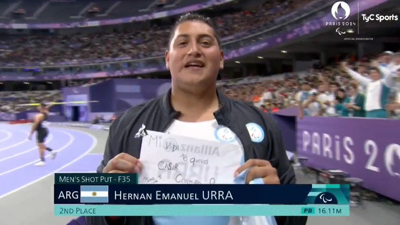 Urra fue plata en París y logra su tercer medalla en tres juegos Paralímpicos