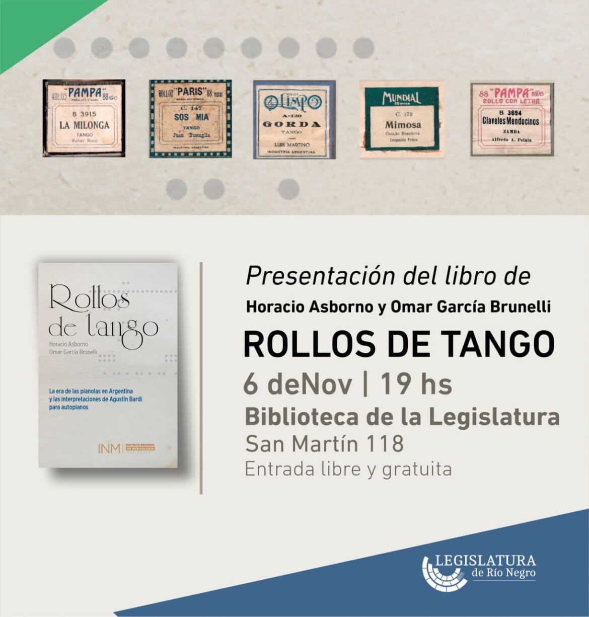 Presentan “Rollos de Tango” en la biblioteca de la Legislatura