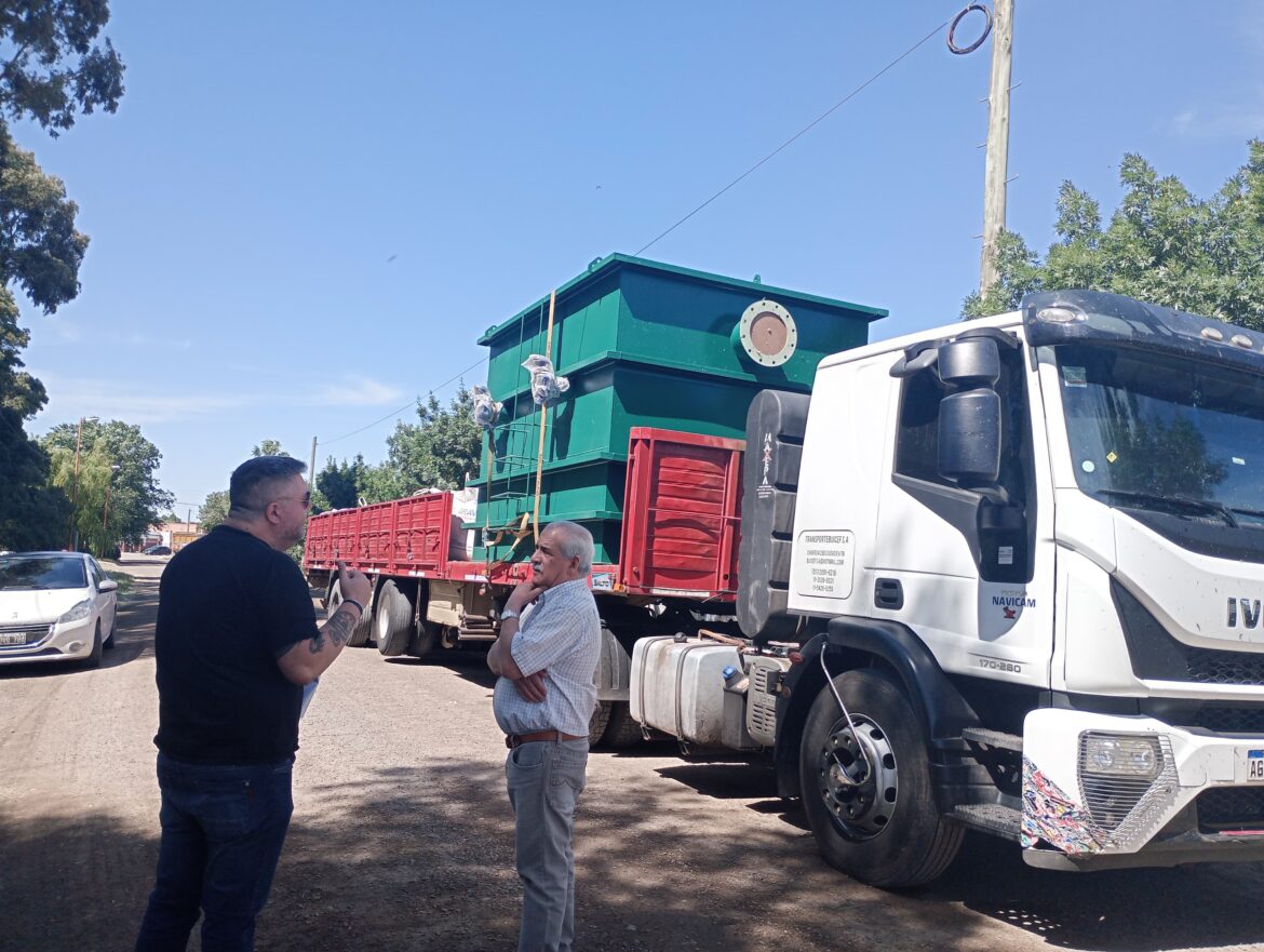 Llegó un nuevo módulo para la Planta Potabilizadora de Villalonga